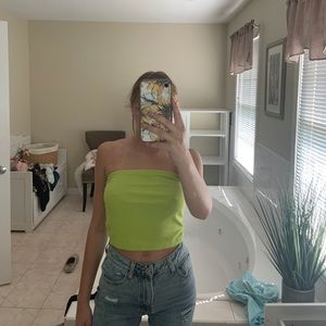 neon green FOREVER 21 tube top